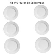 Prato de Sobremesa Melamina Branco 17 cm Kit c/ 6 Unds - Rio Chens