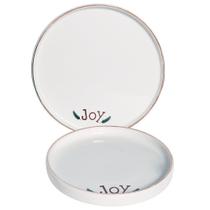 Prato De Sobremesa Natal Redondo Branco 2,5x19,5cm Silveira Prato De Sobremesa Natal Redondo Branco 2,5x19,5cm Silveira