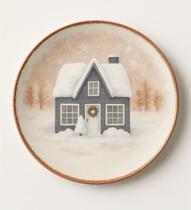 Prato de Sobremesa Natalino casa 20 cm