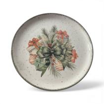 Prato de Sobremesa Natalino Presente e galhos Oxford 20 cm