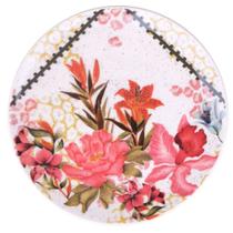 Prato de Sobremesa Oxford em Cerâmica Buquê Tropical 18,5cm