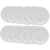 Prato de Sobremesa Plus Branco de Cerâmica 18cm 12 Unidades - Biona 141994