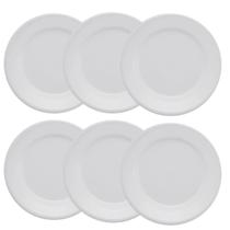 Prato de Sobremesa Plus Branco de Cerâmica 18cm 6 Unidades - Biona 141994