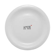Prato de Sobremesa Porcelana Decorado 19cm - Frases Motivacionais Frases:Amor