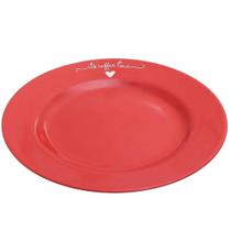 Prato de sobremesa porcelana lamour vermelho 19cm - HAUSKRAFT