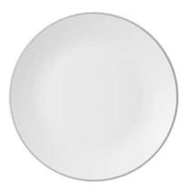 Prato De Sobremesa Porcelana Luxo Borda Prata 19cm Legacy Silver Mesa Posta
