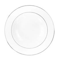 Prato De Sobremesa Porcelana Luxo Borda Prata 19cm Majesty Silver Mesa Posta