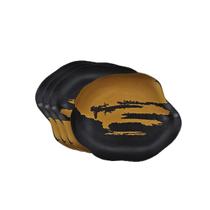 Prato de Sobremesa Preto Dourado Ceramica Fosco Stone 6un Prato de Sobremesa Preto Dourado Ceramica Fosco Stone 6un