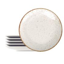 Prato de Sobremesa Rústico Marrom Porcelana 21cm 6 Un - Tramontina 96950/045