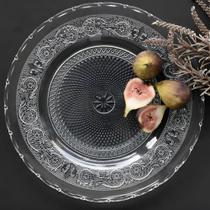 Prato De Vidro Para Bolo Pudim Doces Sobremesa Tripoli 33cm