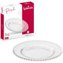 Prato De Vidro Para Sobremesa Perola Splendo 19cm De Ø - WELLMIX