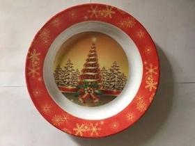 Prato Decorado De Natal Prato Fundo De Acrílico - Unidade Prato Decorado De Natal Prato Fundo De Acrílico - Unidade