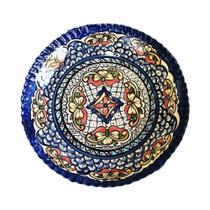 Prato Decorativo Azul Pintado a Mão 43cm Casa do Oleiro Prato Decorativo Azul Pintado a Mão 43cm Casa do Oleiro