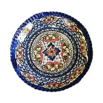 Prato Decorativo Azul Pintado a Mão 43cm Casa do Oleiro Prato Decorativo Azul Pintado a Mão 43cm Casa do Oleiro