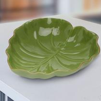 Prato decorativo de cerâmica Banana Leaf 23,5x22x6,5cm - LYOR