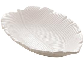 Prato Decorativo de Ceramica Banana Leaf Branco 4510 Lyor Prato Decorativo de Ceramica Banana Leaf Branco 4510 Lyor