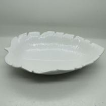 Prato Decorativo de Ceramica Banana Leaf Branco 4511 Lyor Prato Decorativo de Ceramica Banana Leaf Branco 4511 Lyor