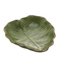 Prato Decorativo De Cerâmica Banana Leaf Verde 23,5x22x6,5cm - Lyor Prato Decorativo De Cerâmica Banana Leaf Verde 23,5x22x6,5cm - Lyor