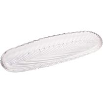 Prato Decorativo de Cristal Leaf 39,5cm x 14cm x 3cm - Lyor