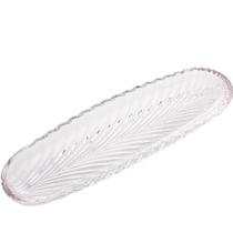 Prato Decorativo de Cristal Leaf 39x14x3cm Lyor Travessa Bandeja de Aparador Prato Decorativo de Cristal Leaf 39x14x3cm Lyor Travessa Bandeja de Aparador