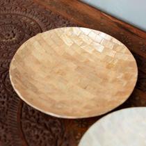 Prato Decorativo De Madrepérola 20Cm Cor Bronze