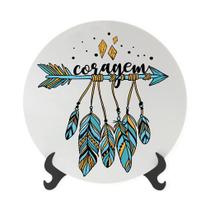 Prato Decorativo de Porcelana 11cm - Coragem