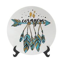 Prato Decorativo de Porcelana 11cm - Coragem Prato Decorativo de Porcelana 11cm - Coragem