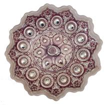 Prato Decorativo de Vidro 22cm, Rosa Marsala