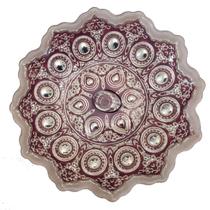 Prato Decorativo de Vidro 22cm, Rosa Marsala - EfeCam