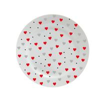 Prato Decorativo em Porcelana 11cm - Corações Personalizados para Momentos Especiais