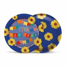 Prato Decorativo Redondo Viva Noite De São João Junino 8 Unidades