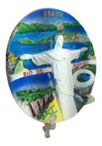 Prato Decorativo Resina Rio Janeiro Cristo Redentor Maracanã - Souvenir do Cristo Redentor