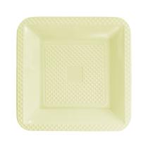 Prato Descartável Amarelo Candy Quadrado 15cm - 10 Unidades