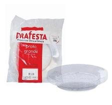 Prato Descartável Cristal Grande PraFesta c/ 10 unidades