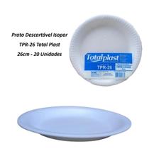 Prato Descartável Isopor TPR-26 Total Plaste - 26cm - 20 Unidades