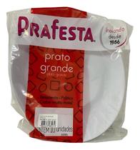 Prato Descartável Oval Grande p festa eventos churrasco resistente Branco Festa Semi Acrílico 10unid