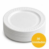Prato Descartável Refeição 21cm Branco Churrasco Festa 10 30 50 Un