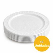 Prato Descartável Refeição 21cm Branco Churrasco Festa 10 30 50 Un