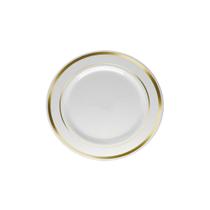 Prato Descartável Sobremesa 19cm Gold Premium c/ 6un Silver Plastic