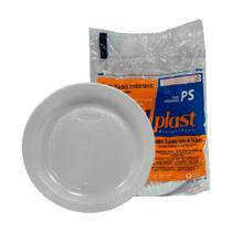 Prato Descartável Sobremesa Raso 15cm C/100 Cor Branco Bolo