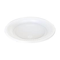 Prato Descartável Uzzi Raso Branco 15cm - 100 Embalagem com 10 Unidades