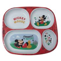 Prato Divisória Infantil Disney Mickey Meninos Melamine 24cm Prato Divisória Infantil Disney Mickey Meninos Melamine 24cm