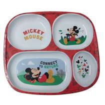 Prato Divisória Infantil Disney Mickey Meninos Melamine 24cm
