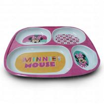 Prato Divisória Infantil Disney Minnie Meninas Melamine 24cm