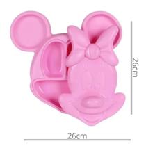 Prato dsiney 3d com 3 divisorias e suporte para copos introduçao alimentar bebe