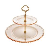 Prato duplo de cristal para doces pearl ambar 19cm/24cm/32cm - wolff