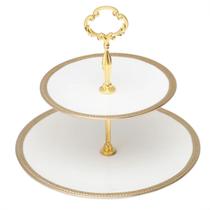 Prato Duplo para Bolo e Doces Paddy 27cm Porcelana Wolff