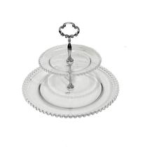 Prato Duplo para Doces Cristal Pearl Wolff 32,525,5cm