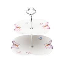 Prato Duplo Porcelana P/ Doces Borboletas Wolff