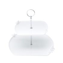 Prato duplo porcelana para doce Birds branco 27cm/ 19cm Wolff - 18115